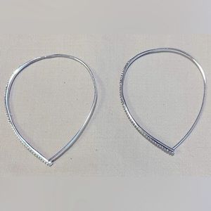 Stella and Dot Pave silver hoop earring